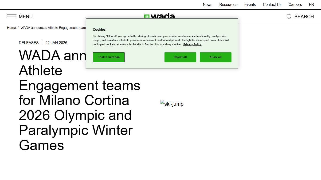 WADA announces Athlete Engagement teams for Milano Cortina 2026 Olympic and Paralympic Winter Games World Anti Doping Agency
